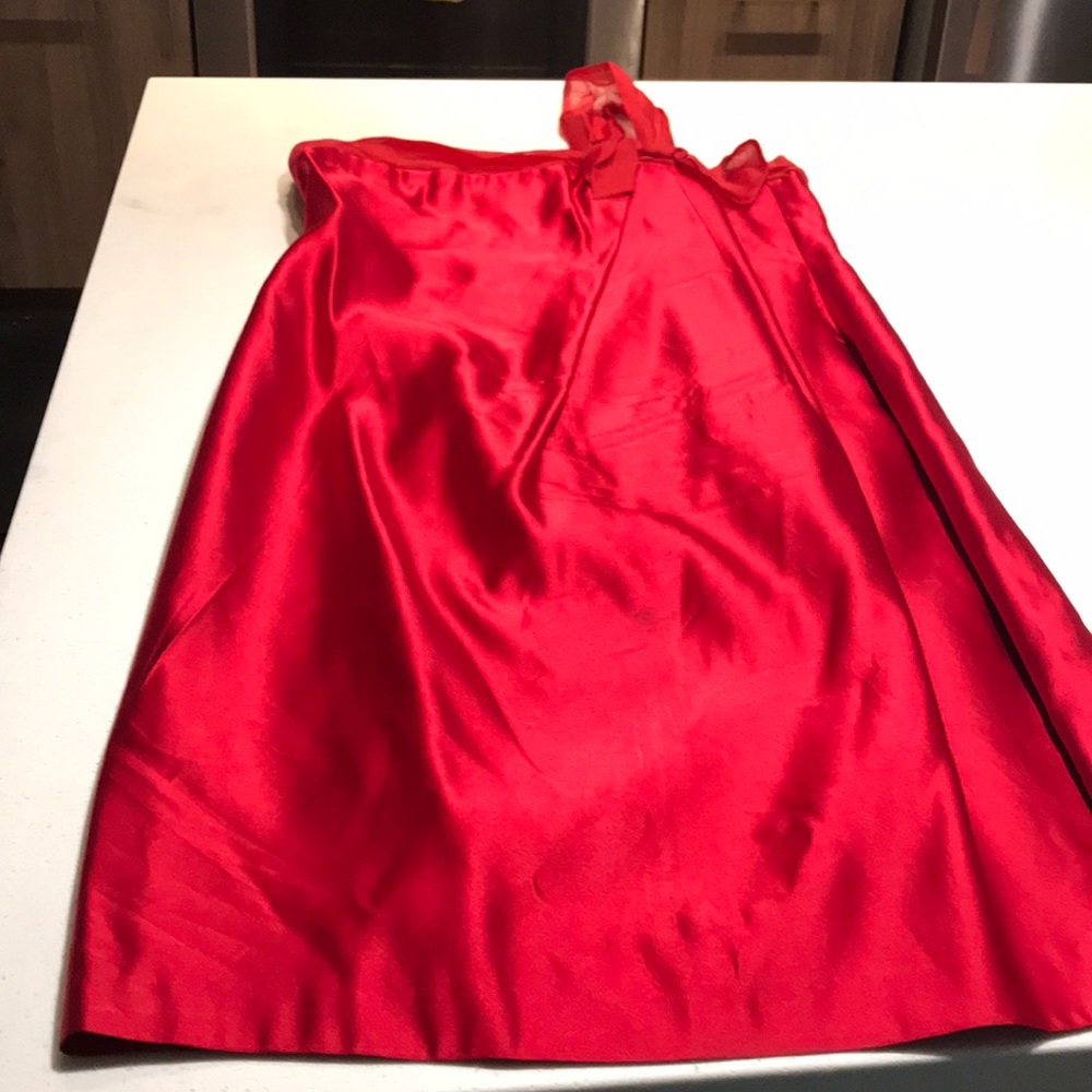 Jayson Brunston red silk cocktail dress